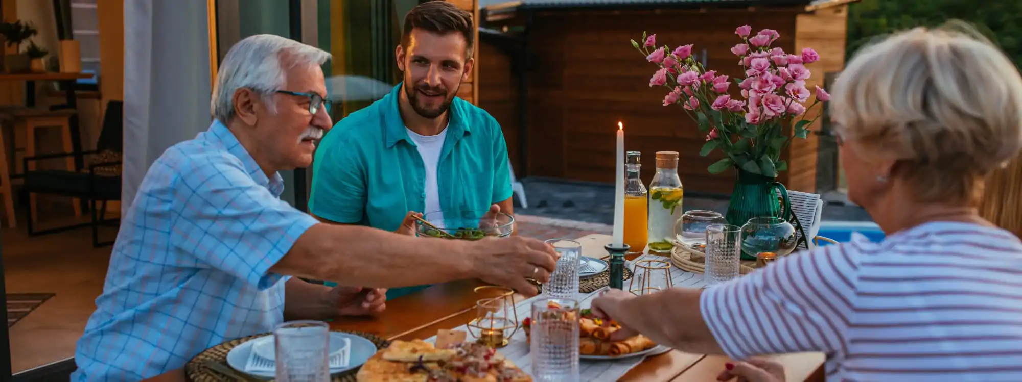 Beautiful deck with outdoor living space