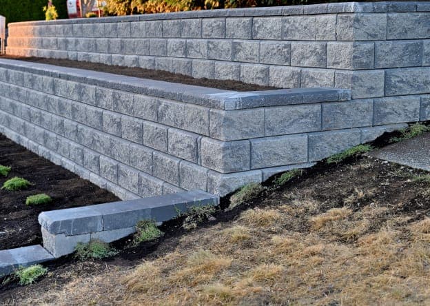 Engineered CMU retaining wall on a Florida residential property