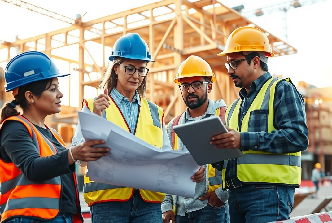 Structural engineer, architect, and contractor discuss a soft story retrofit project in Burbank.