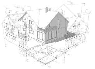 Illustrative sketch of architectural plans of a house which acts as an input for structural calculations and drawings.